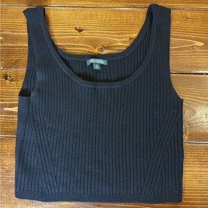 Wild Fable Black Ribbed Crop Tank Top